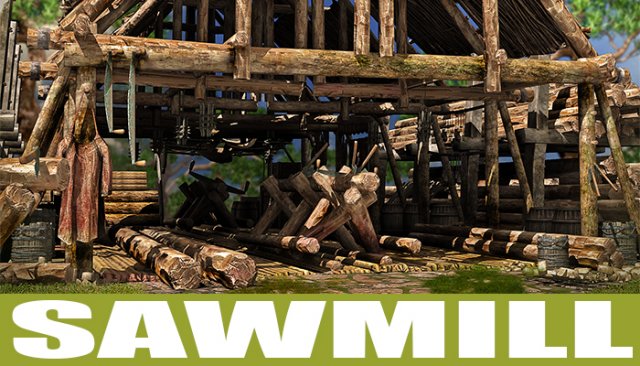 sawmill 3D मॉडल .c4d .max .obj .3ds .fbx .stl .blend 