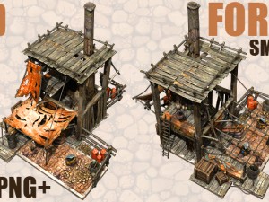 2d isometric forge 3D Model