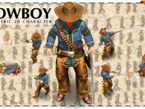 2d cowboy with rifle 3D 모델