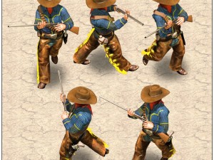 2d cowboy with rifle Modelo 3D