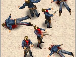 2d blue uniform cowboy with a revolver 3D Model
