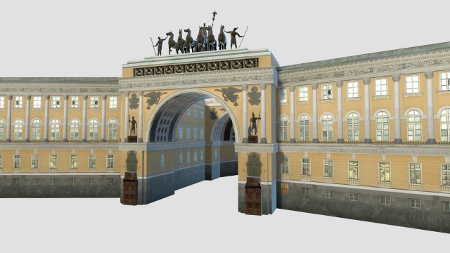 general staff building saint petersburg Modello 3D .c4d .max .obj .3ds .fbx .stl .blend 