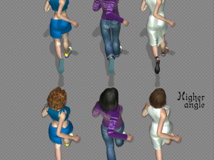 girl run ski swim and fly 3D 模型