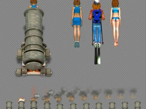 girl run ski swim and fly 3D Model