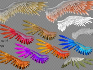 animasyonlu kanatlar 3D Model