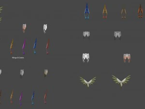 animasyonlu kanatlar 3D Model