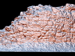 old mossy stone half wall 3D Модель