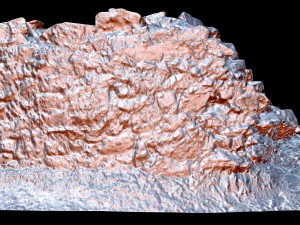 old mossy stone half wall 3D Модель