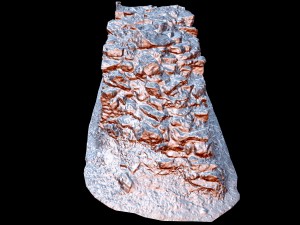 old mossy stone half wall 3D Модель