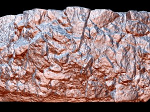 old mossy stone half wall 3D Модель