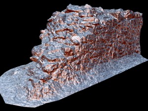 old mossy stone half wall 3D Модель