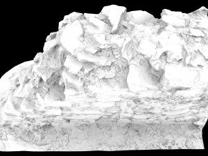 old mossy stone half wall 3D Модель