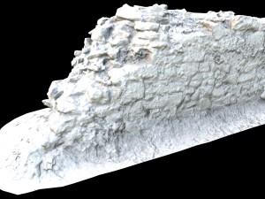 old mossy stone half wall 3D Модель