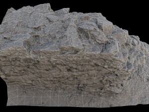 old mossy stone half wall 3D Модель