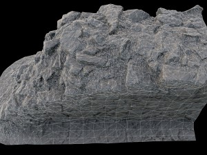 old mossy stone half wall 3D Модель