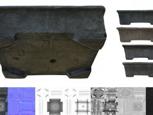 vaso bonsai in cemento Modello 3D