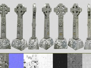 celtic stone cross Modello 3D