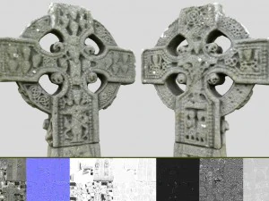 celtic stone cross 3D Model