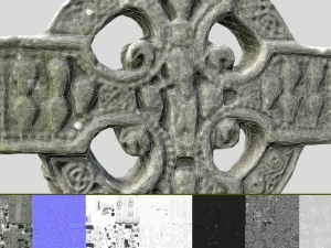 celtic stone cross 3D Model