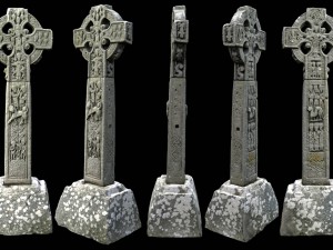 celtic stone cross Modello 3D