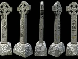 celtic stone cross 3D Model