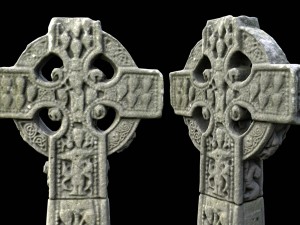 celtic stone cross Modello 3D