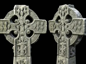 celtic stone cross 3D Model