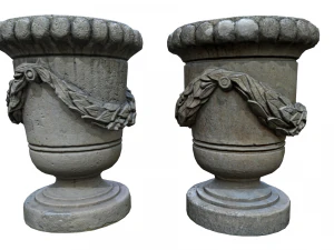 kamienne wazony parkowe Model 3D