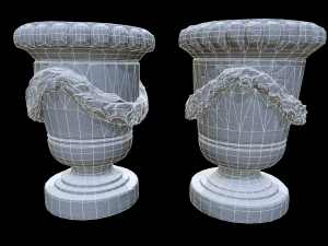 park stone vases 3D 模型