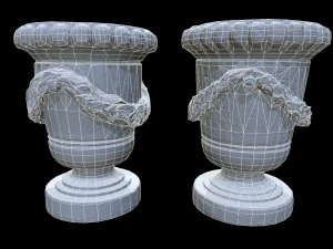 park stone vases 3D Model