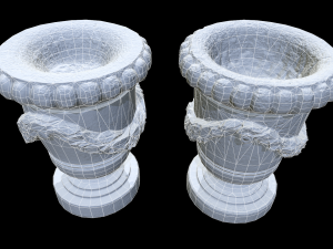 park stone vases 3D 模型