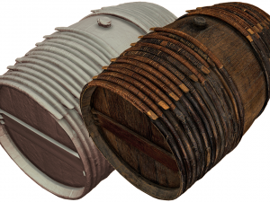 photorealistic wooden barrel 3D Модель