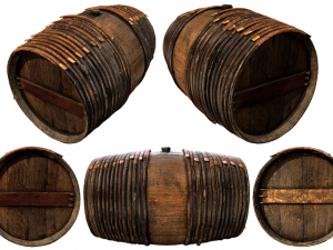 photorealistic wooden barrel 3D Модель