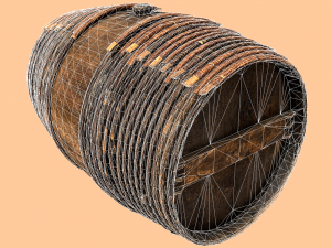 photorealistic wooden barrel 3D Модель