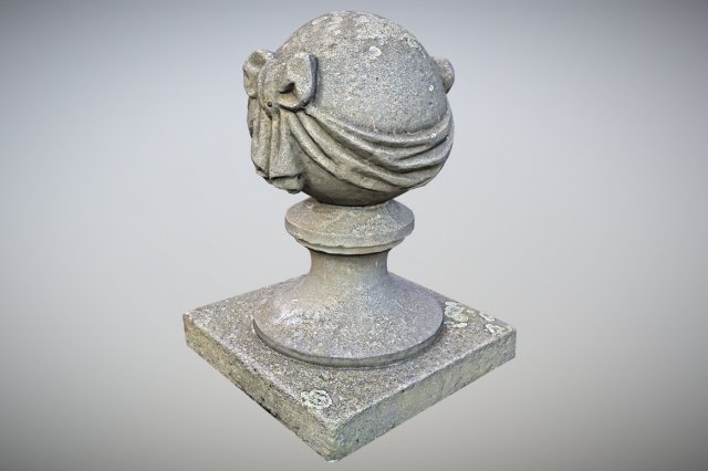 stone ball on pillar Model 3D .c4d .max .obj .3ds .fbx .stl .blend 