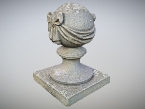 stone ball on pillar Modello 3D