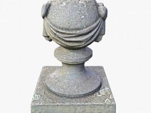 stone ball on pillar 3D Model