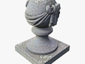 stone ball on pillar Model 3D