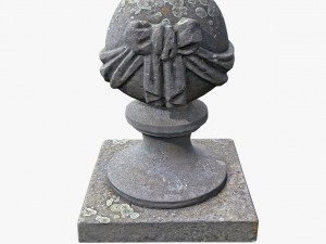 stone ball on pillar Model 3D
