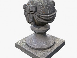 stone ball on pillar Model 3D