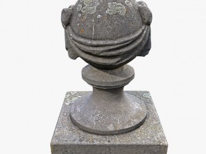 stone ball on pillar Model 3D