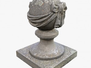stone ball on pillar Model 3D