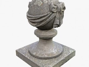 stone ball on pillar 3D Model