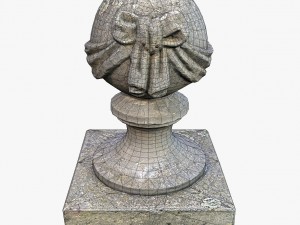 stone ball on pillar Model 3D