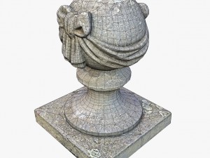 stone ball on pillar Model 3D