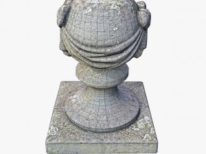 stone ball on pillar Model 3D