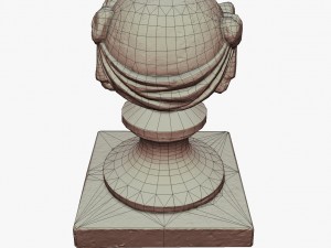 stone ball on pillar Model 3D