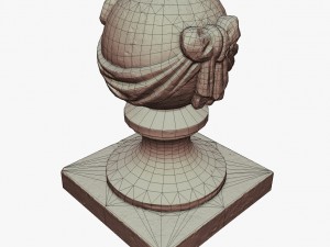 stone ball on pillar Model 3D