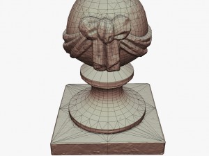 stone ball on pillar Model 3D