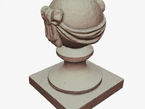 stone ball on pillar 3D Model